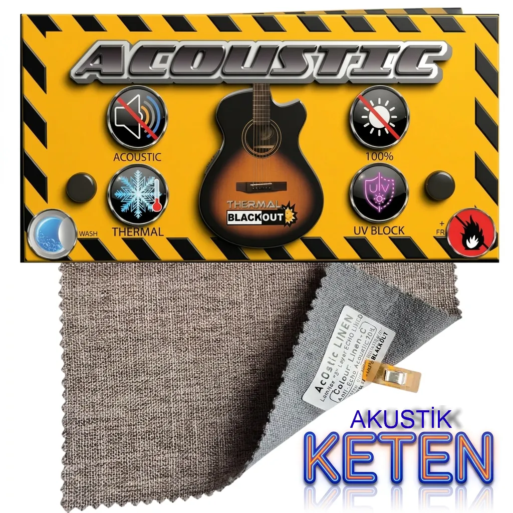 Akustik Keten Blackout Karartma Perde Kartelası