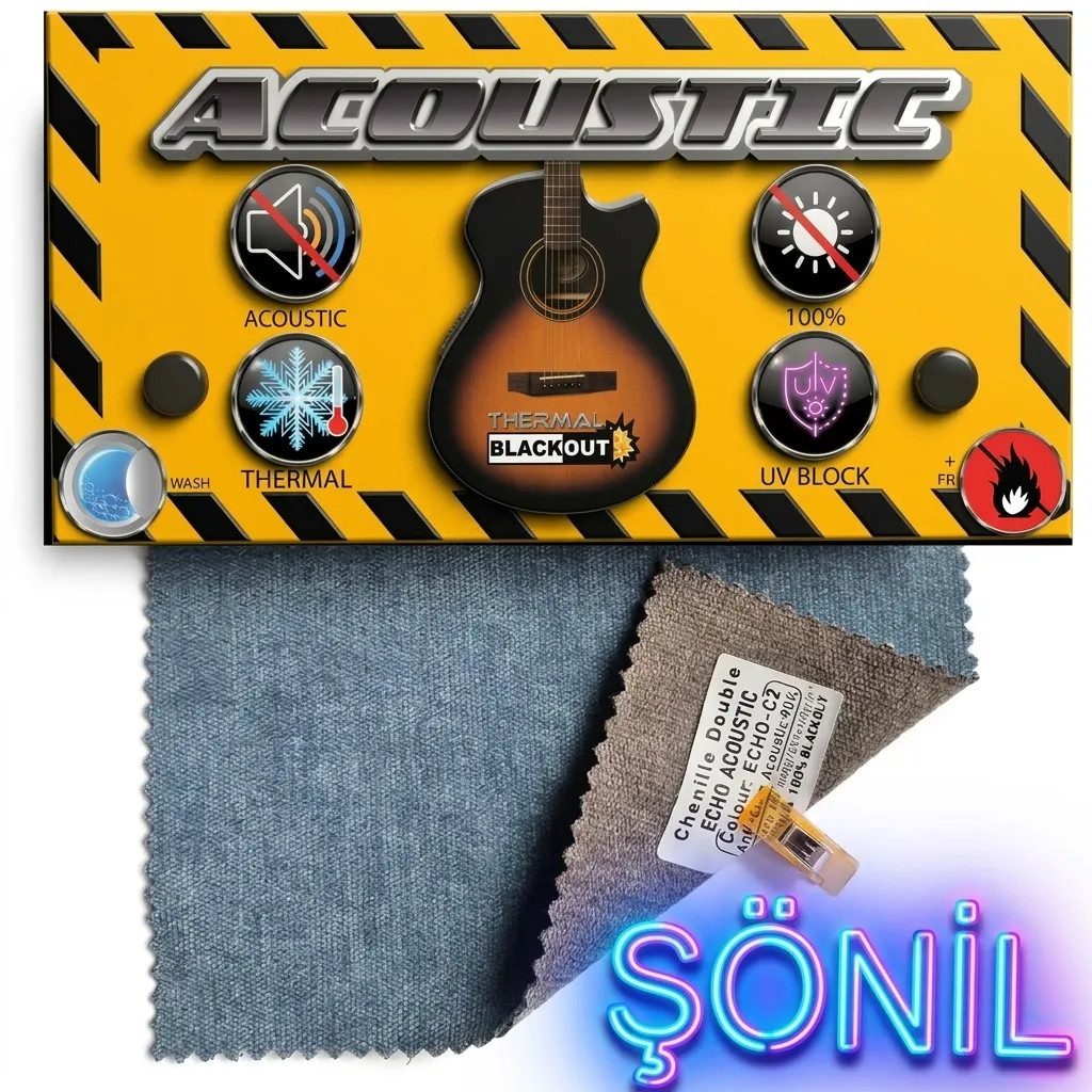 Akustik Şönil Blackout Karartma Perde Kartelası